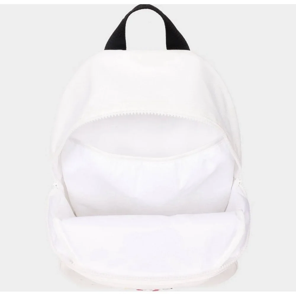 NWT Crocs Bookbag White/Black Nylon With Original Charms- 17.5